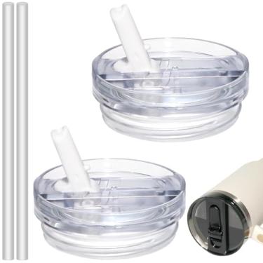 Imagem de Tampa de substituição à prova de vazamento para Stanley 1,134 g, tampa de canudo flip compatível com Stanley Cup 1,134 g, Stanley Accessories 1,134 g (com+branco)