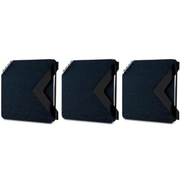 Imagem de Kit com 3 Mini Cadernos de 70 Folhas Pautadas com Fecho Magnético - Capa Azul