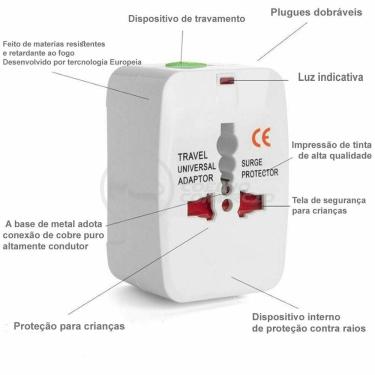 Imagem de Adaptador Tomada Universal Padrão 150 Países Bivolt
