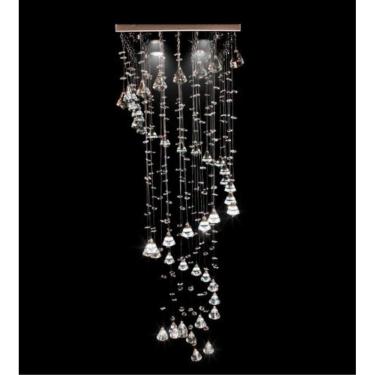 Imagem de Lustre Plafon 30x30 Cm Cristal Verdadeiro Espiral quadrado