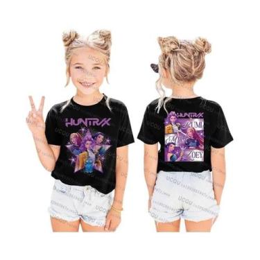 Imagem de Camiseta De Manga Curta Kpop Demon Hunters Para Pais E Filhos, Casual 