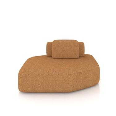 Imagem de Sofá Ilha Dakota Chaise 168cm Modulado Encosto Almofada Solta Bouclê Rústico Terracota G33 - Gran Belo