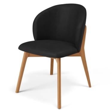 Imagem de Cadeira de Jantar e Estar Living Estofada Mia L02 Couríssimo Preto - Lyam Decor