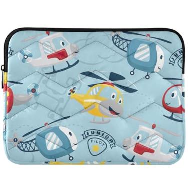 Imagem de Capa acolchoada personalizada com desenho de helicópteros azuis para MacBook 13 polegadas, acessórios de computador, bolsa universal de 13 a 14 polegadas