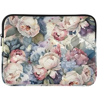 Imagem de Capa para notebook com buquê de flores coloridas e fofas capas universais para laptop de 13 a 14 polegadas