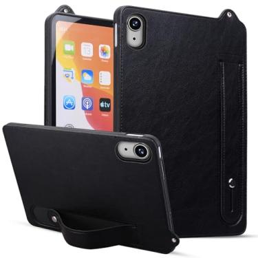 Imagem de Capa fina para Apple iPad mini 6ª geração/iPad mini 7ª geração de 8,3 polegadas, couro de poliuretano leve, alça de mão, com suporte de proteção contra quedas, capa traseira para iPad mini 6 7 2024