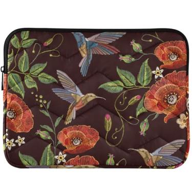 Imagem de Capa protetora para laptop Humming Birds Red Poppies capa para notebook universal de 13 a 14 polegadas para laptop, capas e capas para MacBook Pro 13 polegadas