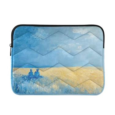Imagem de Pasta para laptop Golden Field Blue Sky, capa protetora à prova de choque, bolsa para computador de 15,6 polegadas