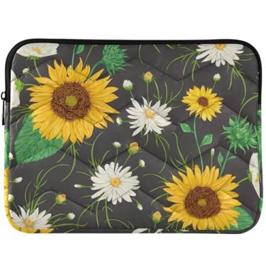 Imagem de Capa para notebook Daisy Flowers preta fofa para laptop Mac Air 13 polegadas, bolsas e capas para laptop, capas e capas universais de 13 a 14 polegadas