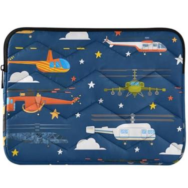 Imagem de Capa protetora de desenho animado azul marinho com desenho de avião fofo para notebook com desenho animado universal de 13 a 14 polegadas