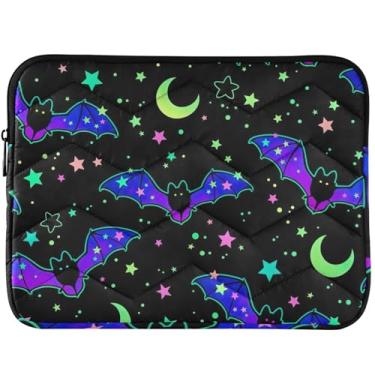 Imagem de Capa protetora preta para notebook morcegos céu noturno para MacBook Pro 13 polegadas capa protetora universal para laptop de 13 a 14 polegadas