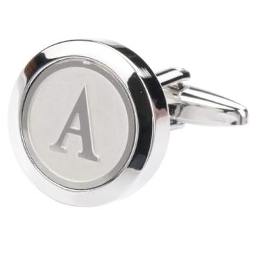 Imagem de Um par de abotoaduras de cobre com inicial elegante - perfeito para presentes de casamento, feiras, promoções publicitárias, lucro dos funcionários, celebrações de aniversário e presentes de negócios