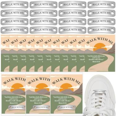 Imagem de Dingion 24 Conjunto de 2026 Lds Walk with Me Etiqueta de Cadarço de Aço Inoxidável Gravada Etiqueta de Cadarço Mormon Lds Presentes para Corredores