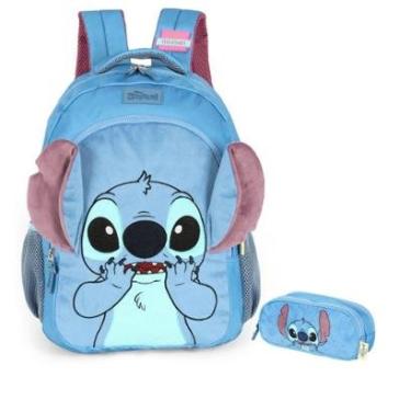 Imagem de Kit Mochila de Costas e Estojo Peluciada Stitch-Feminino