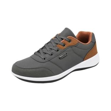 Imagem de Tênis Esportivos Masculinos De Couro Respirável Antiderrapante Novos B