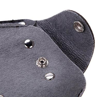 Imagem de Cuofyunl couro barbeiro tesoura cabeleireiro coldre bolsa titular caso clipes rebite saco com cinto de ombro