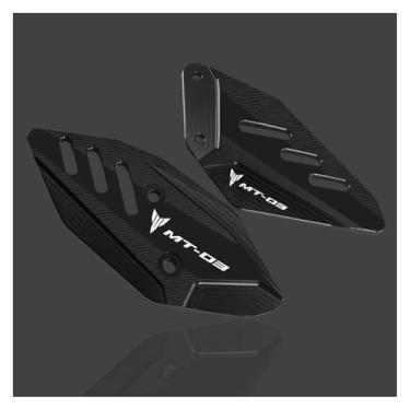 Imagem de Anti-derrapante Para MT-03 MT-25 MT03 MT25 CNC Apoio para os pés Placas de calcanhar dianteiro Protetor de asa do pedal(Black MT03)