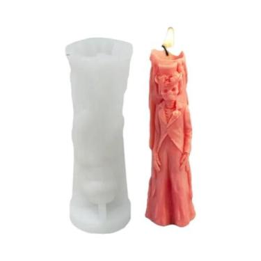 Imagem de Molde De Silicone Para Velas De Casal Com Caveira, Ferramenta De Fundi