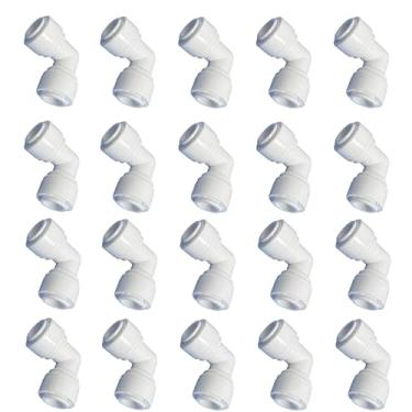 Imagem de Pacote com 20 conectores de acoplamento de cotovelo de irrigação por gotejamento de 1/10.2 cm, encaixe universal de cotovelo de 90 graus para tubo de irrigação de 1/4 polegada, acessórios sem