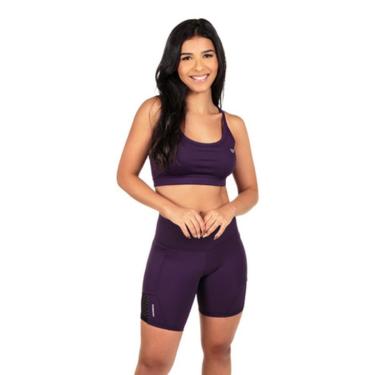 Imagem de Conjunto Top E Short Tela Com Bolso Para Corrida Fitness-Feminino