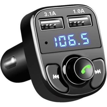 Imagem de Carregador para Carro Usb Transmissor Fm Mp3 Sem Fio Bluetoot X8 e carregador de carro