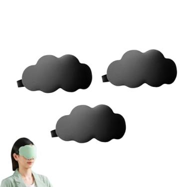 Imagem de PLAYTHROUGH Máscara de dormir Ice Silk 3 peças, máscara blackout com alça elástica ajustável para viagens Siesta, pressão zero (preto)