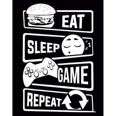 Imagem de Placa Decorativa - Eat Sleep Game Repeat 36X46