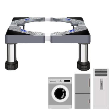 Imagem de Suporte para lavadora de pedestal 28 de largura universal com pedestal de 3 pés fortes para máquina de lavar e secar geladeira com altura ajustável, cinza 4 pés - 10 cm
