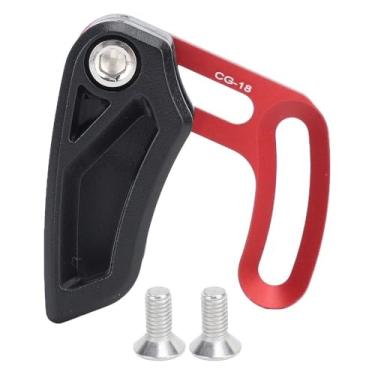 Imagem de MOPFOL Guia de corrente de liga de alumínio para anéis de corrente simples 26T-40T – Protetor estabilizador de corrente de montagem tipo E para bicicletas MTB e Downhill (vermelho)