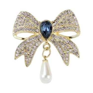 Imagem de Broches Vintage De Strass Com Laço Para Mulheres, Acessório De Joalher