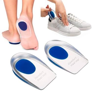 Imagem de Palmilha Ortopédica Gel Silicone, Proteção para o Calcanhar, Anti-Impacto, Esporao, Dor, Proteção para dores em calcâneos, aliviando pressão. Fascite plantar. Absorção de choque calçado sapatos conforto. Alívio de dor
