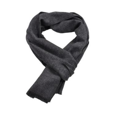 Imagem de Cachecol Masculino De Inverno Quente Em Cashmere Pashmina Cor Sólida A