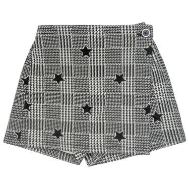 Imagem de Shorts Saia Juvenil Look Jeans Tweed Preto - UNICA - 4-Feminino