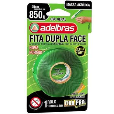 Imagem de Fita Dupla Face Massa Adesiva Fixa PRO 19MM X 2M Adelbras