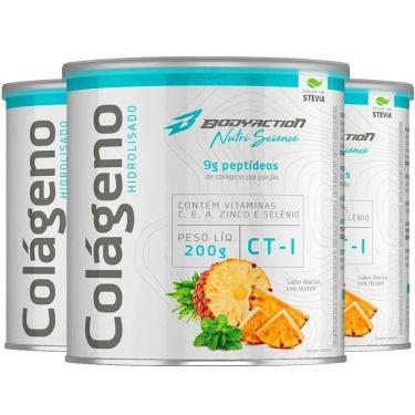 Imagem de 3x Colágeno Hidrolisado em Pó com Peptídeos 200g Abacaxi-Unissex