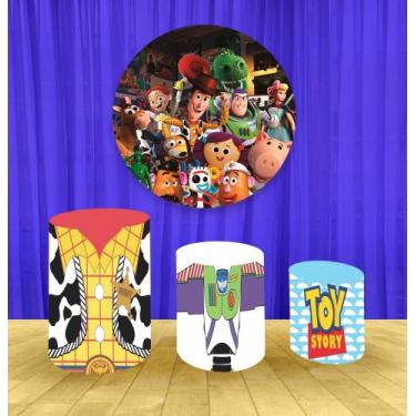 Imagem de Painel Redondo 1,50m E Trio Capa De Cilindro Toy Story 2 - Fantasia Br