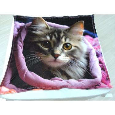 Imagem de Manta, Cobertor Fleece Estampado Para Pet, Gato Mod 4 - fantasia bras