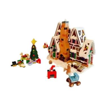 Imagem de Blocos De Montar Casa De Gengibre Infantil: Brinquedo De Montagem De I