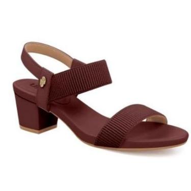 Imagem de Sandália Usaflex Couro Salto Bloco Feminina-Feminino