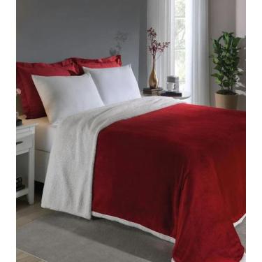 Imagem de Cobertor Sherpa Dupla Face Queen Lar E Lazer Vermelho, UN, Vermelho