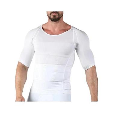 Imagem de Camiseta De Compressão Masculina Modeladora Com Controle De Abdômen E 