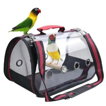 Imagem de Bolsa Passarinho Mala Transporte Pássaro Aves Papagaios Calopsita pano