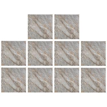 Imagem de Kit Piso Vinílico Adesivo 9000 MOD BSL3833 PVC 60X60CM Efeito Mármore Antiderrapante para Uso Interno Marrom