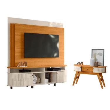 Imagem de Estante Home Theater Daytona com Aparador Estoril Cinamomo Off White– Madetec