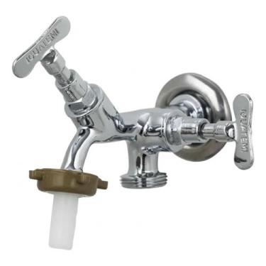 Imagem de Torneira Maquina Lavar E Tanque 2 Saídas 100% Metal - Congratulations 