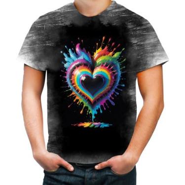 Imagem de Camiseta Desgaste do Orgulho LGBT Coração Amor 20 - DESIGN CAMISETAS, 