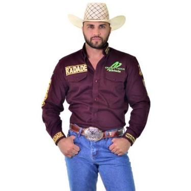 Imagem de Camisa manga longa radade preta original monster masculina, GG, Bordô