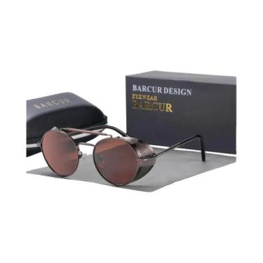 Imagem de Óculos De Sol Vintage Polarizados Estilo Steampunk Redondos Para Homen