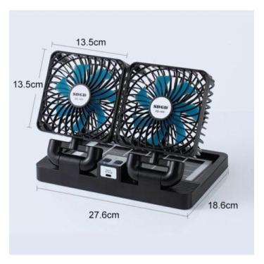 Imagem de Ventoinha De Refrigeração Dupla Recarregável Solar E Usb - generic