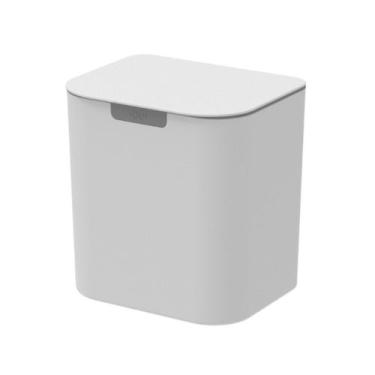 Imagem de Lixeira 5L Adesivo Parede Armário Aro Esconde Sacola Bege Ou